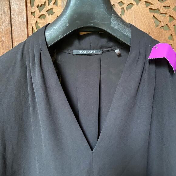 Elie Tahari black light weight chiffon Geraldine flutter sleeve blouse top M - Picture 6 of 11